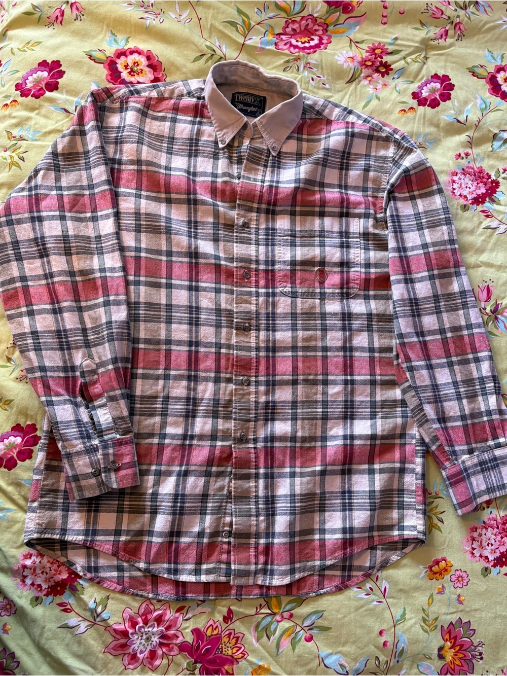 Twenty X By Wrangler Vintage 90s/Y2K Plaid Button Down LS Shirt Large 32”x24” GC